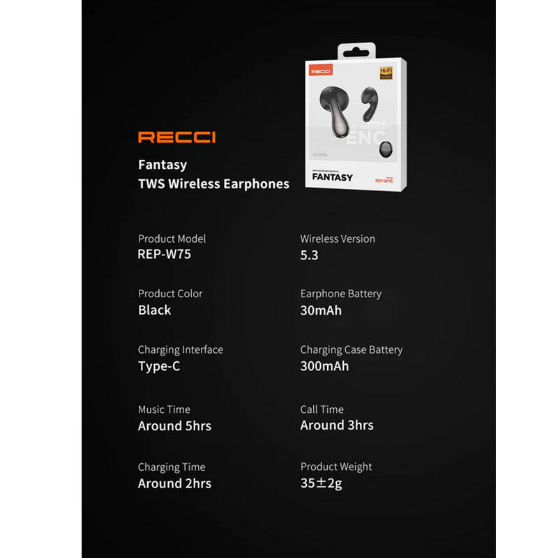 Recci REP-W75 FANTASY Wireless Bluetooth Earphones