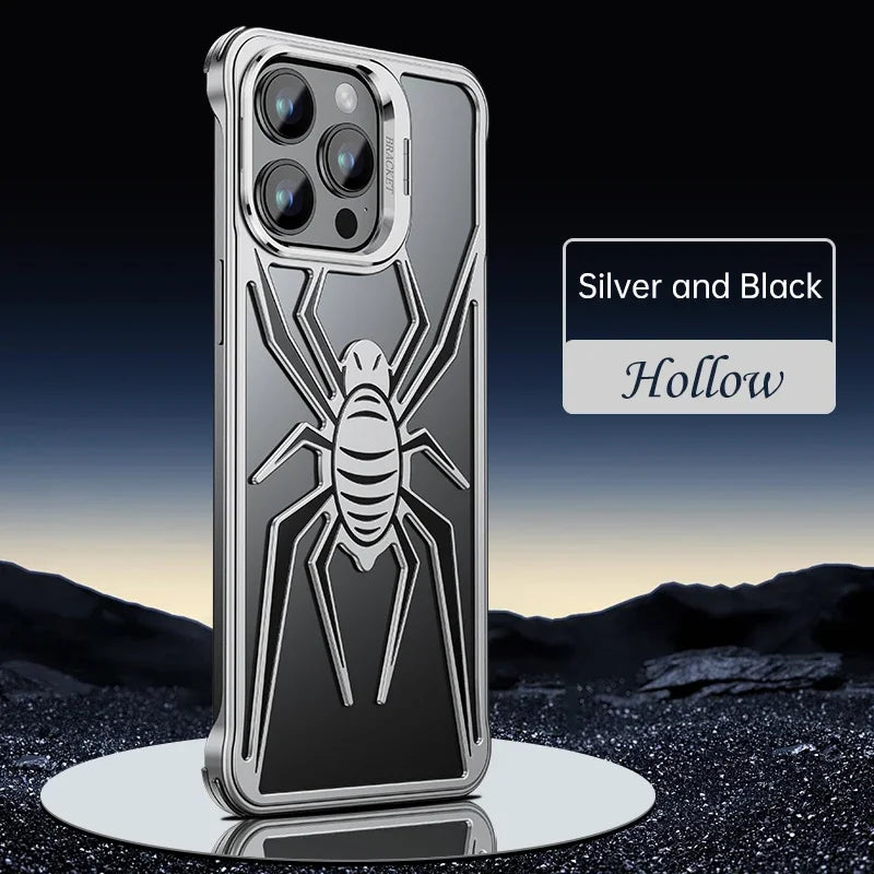 Spider design heat dissipation metal mobile phone case