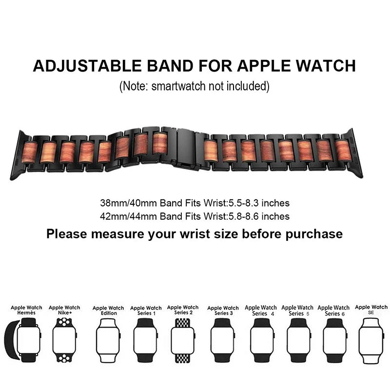 Stainless Steel with Wood Watch Band