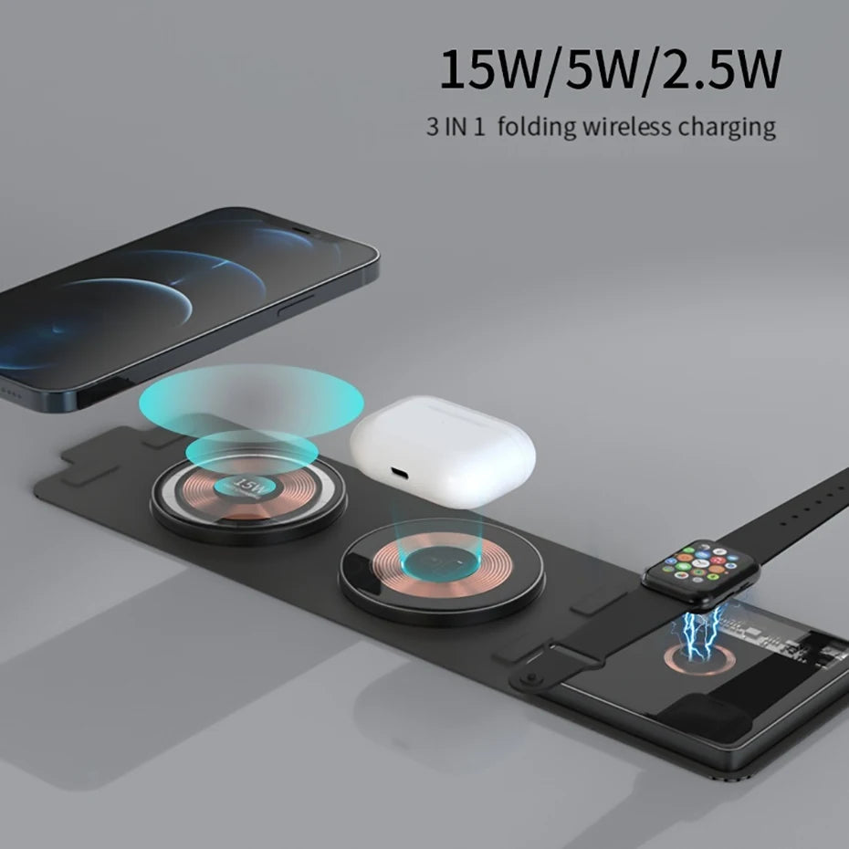 3 in 1 Wireless Charger Travel Portable