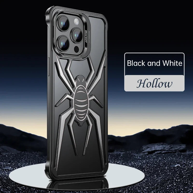 Spider design heat dissipation metal mobile phone case