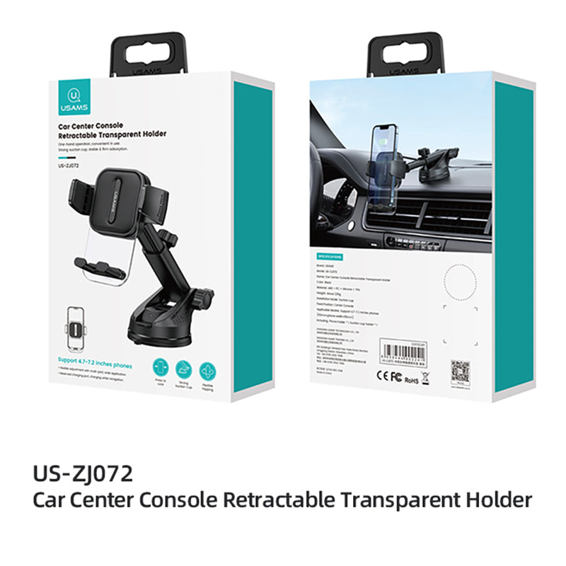 USAMS US-ZJ072 Car Center Console Retractable Transparent Holder