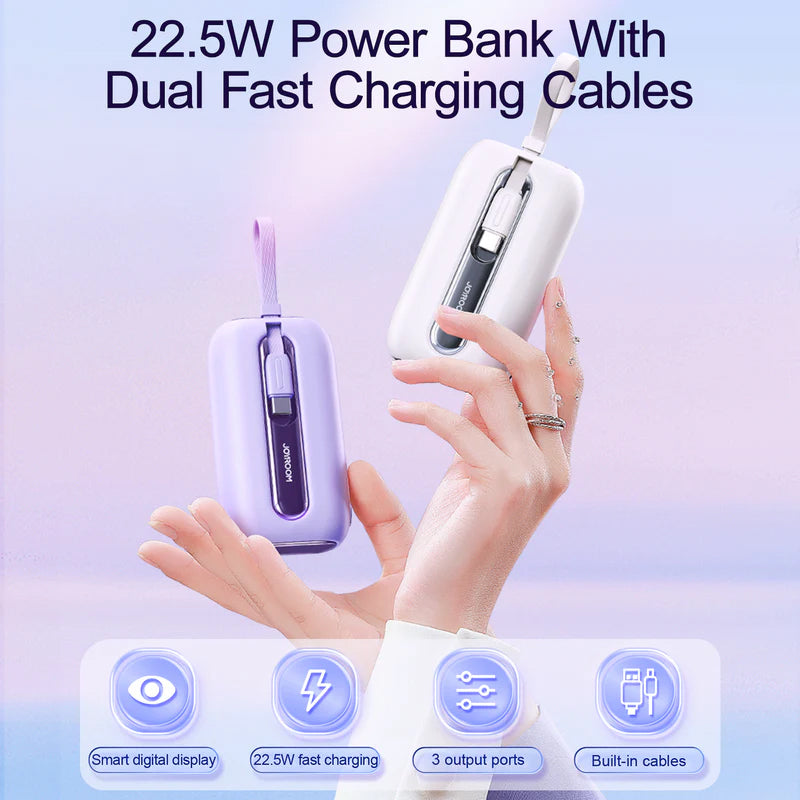 JOYROOM JR-L012 22.5W mini Power Bank 10000mAh with Dual Cables