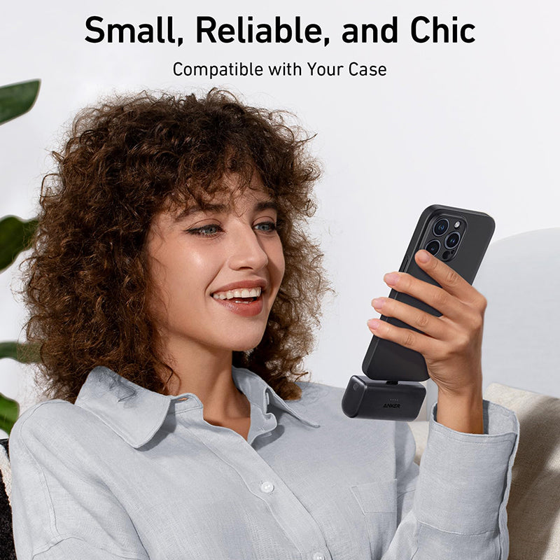 Anker A1653 Nano Power Bank (22.5W, Built-In USB-C/Lighting Connector)