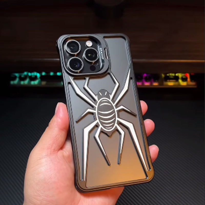 spider design heat dissipation metal mobile phone case