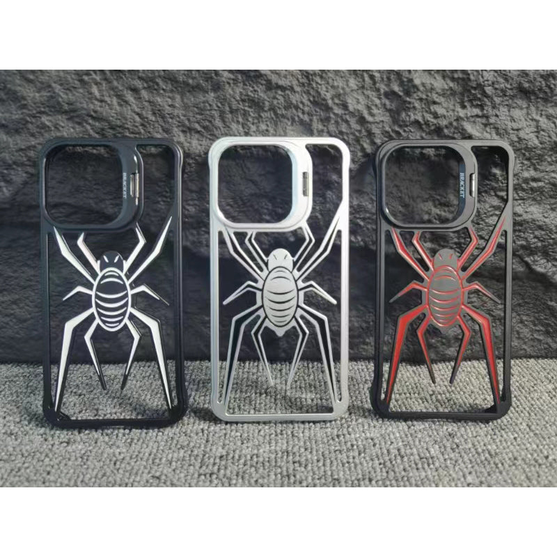 spider design heat dissipation metal mobile phone case