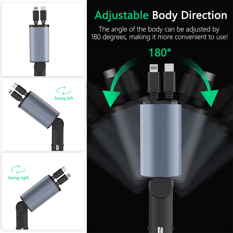 SUPER FLASHCHARGE 4-IN-1 Retractable Car Charger