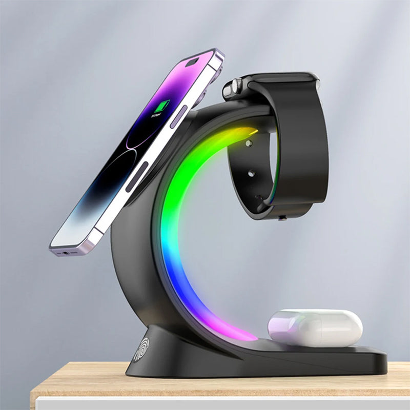 T17 3 IN 1 RGB LIGHT MAGNETIC WIRELESS CHARGER