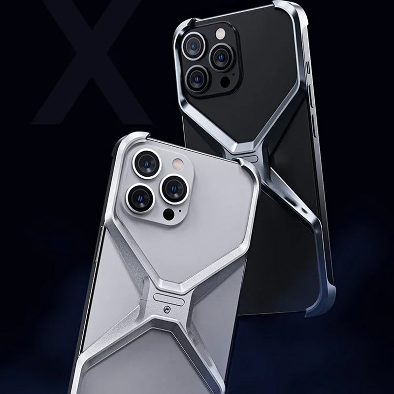 Luxury X-Type Frameless Metal Phone Case