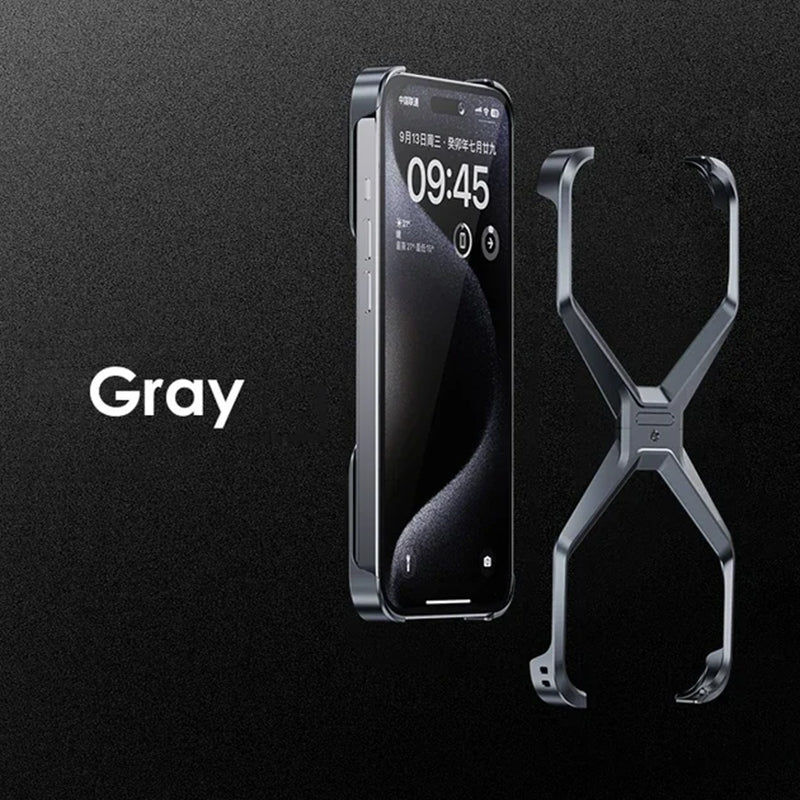 Luxury X-Type Frameless Metal Phone Case