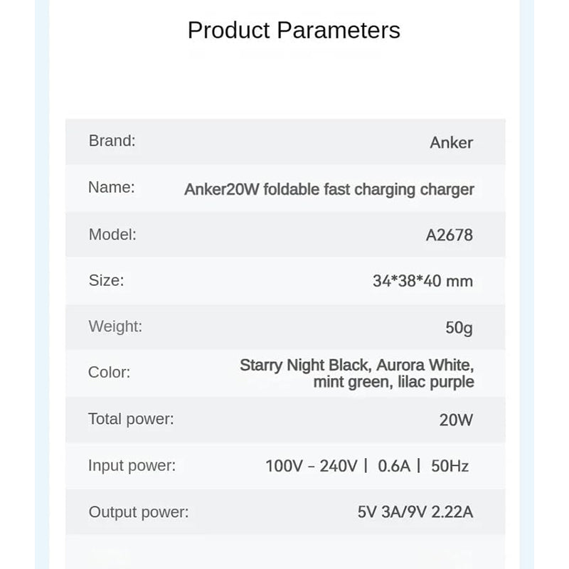 Anker A2678 20W PD 312 Adapter