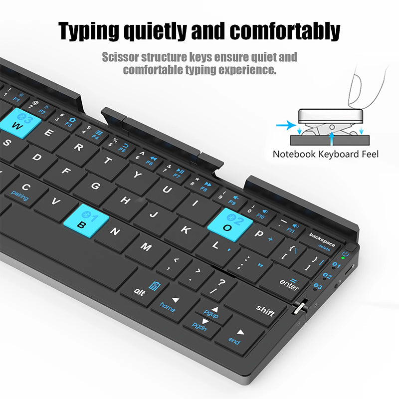 HB199 ultra-thin folding wireless three bluetooth keyboard