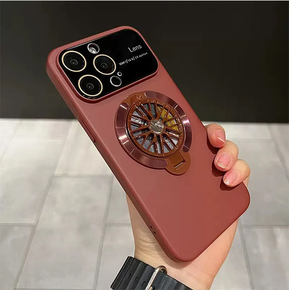 Gyroscope arc rotating magnetic phone case