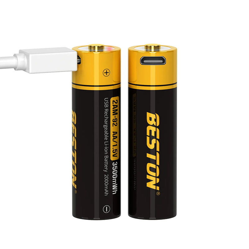 Beston 2AM-92 3500mWh USB 1.5V AA rechargeable lithium battery