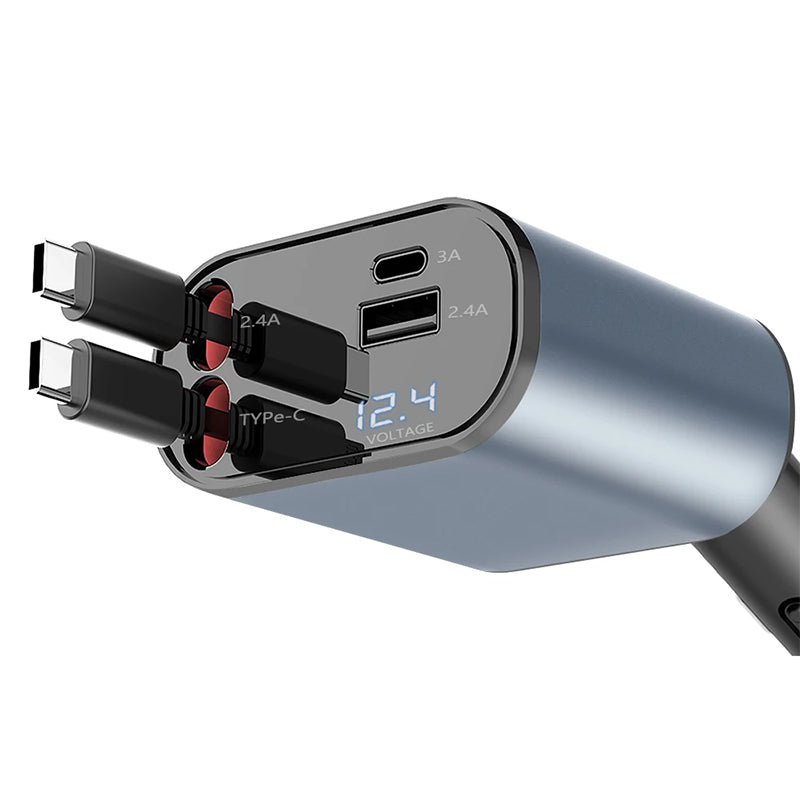 SUPER FLASHCHARGE 4-IN-1 Retractable Car Charger