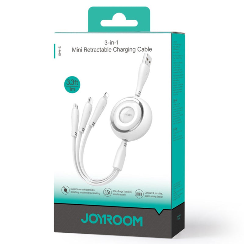 JOYROOM S-A40 3IN1 CABLE USB-A / USB-C, LIGHTNING, MICROUSB 1M