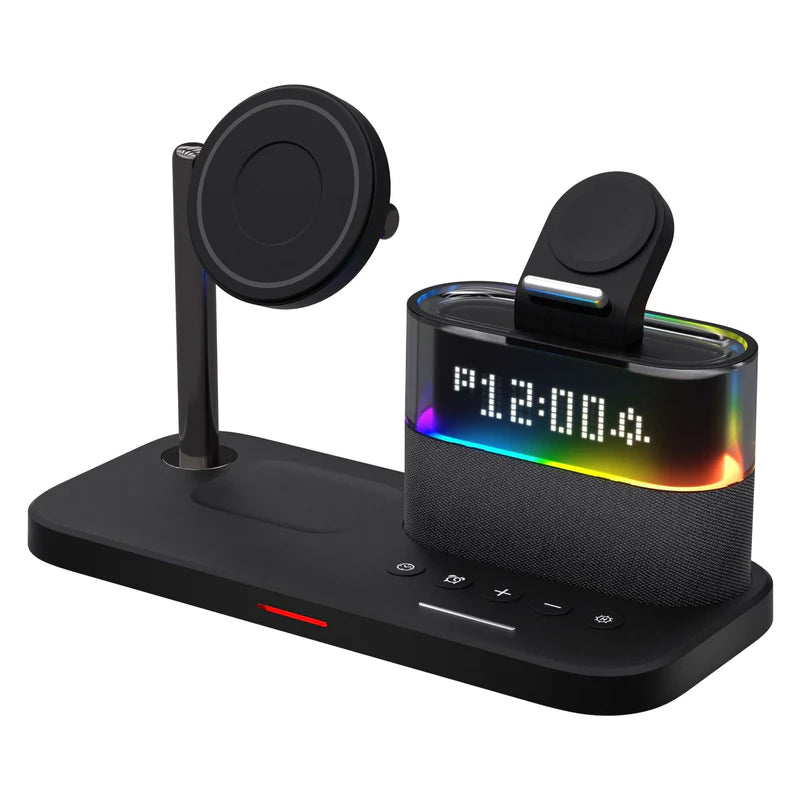 C09 5 in 1 Multifunctional Wireless Charger Bedside Clock Lamp 15W