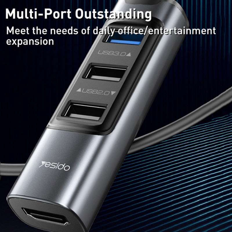 Yesido HB22 5 in 1 USB-C/Type-C Adapter Hub Multi-function Docking Station