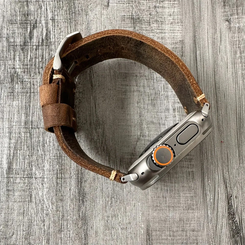 Brown Rustic Leather Watch Strap