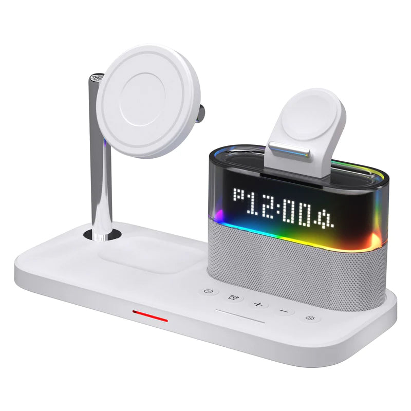 C09 5 in 1 Multifunctional Wireless Charger Bedside Clock Lamp 15W