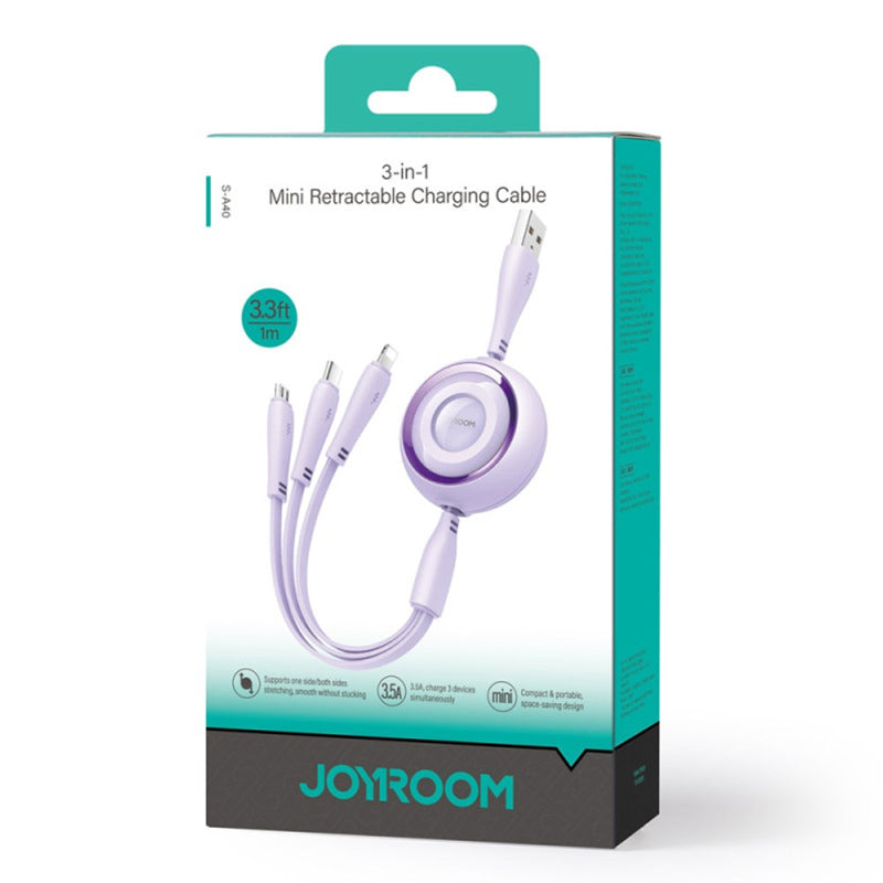 JOYROOM S-A40 3IN1 CABLE USB-A / USB-C, LIGHTNING, MICROUSB 1M
