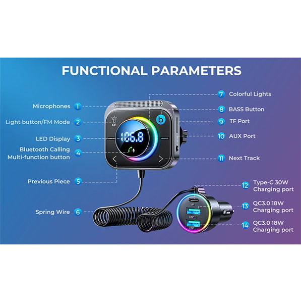 JOYROOM JR-CL18 Car Wireless Fm Transmitter