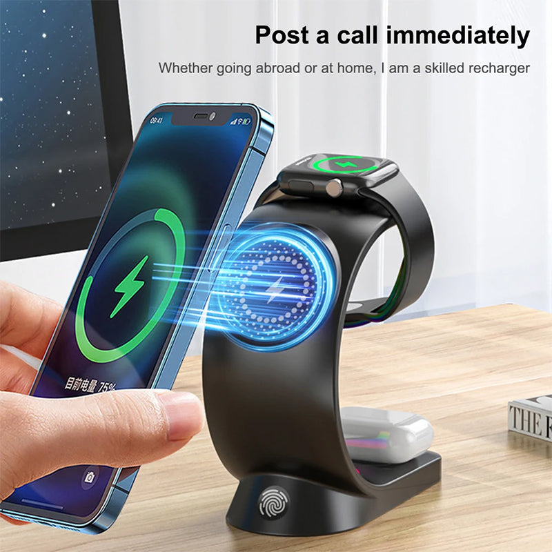 T17 3 IN 1 RGB LIGHT MAGNETIC WIRELESS CHARGER