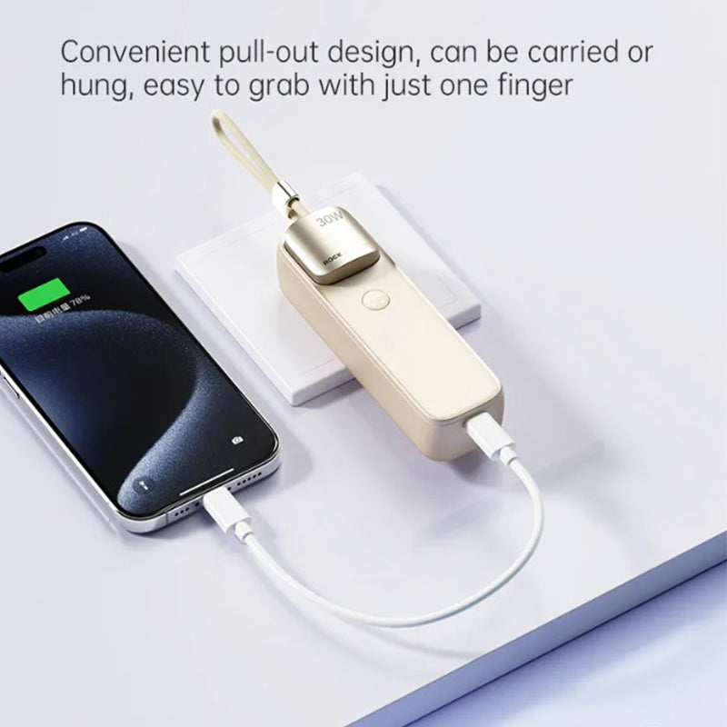 Rock 2-in-1 Portable Powerbank 5000mAh with GaN  PD 30W Wall Charger