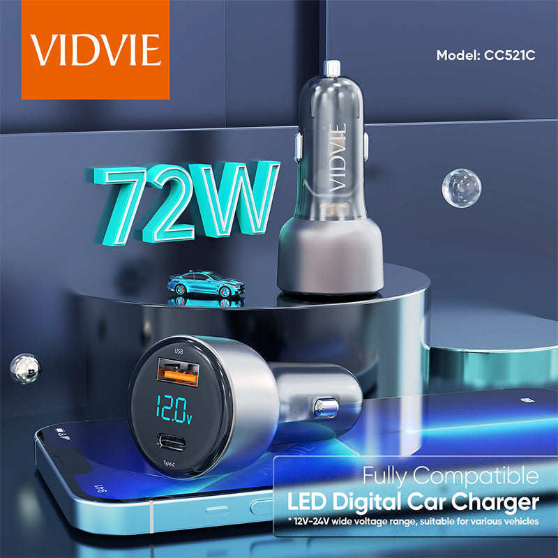 VIDVIE CC521C LED digital display Car Charger