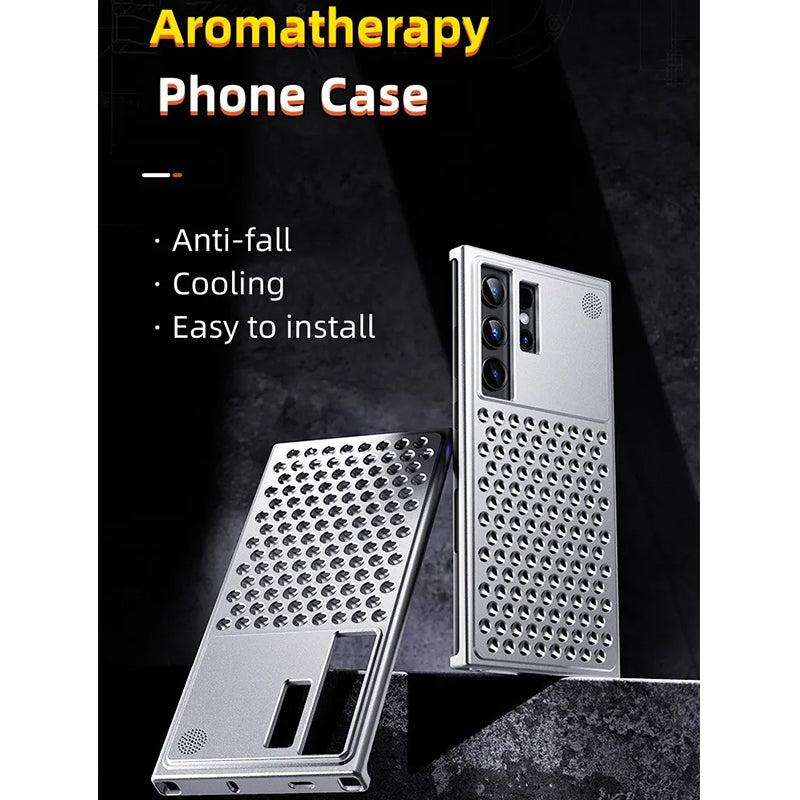 Aluminum  fragrance with cooling holes Samsung case