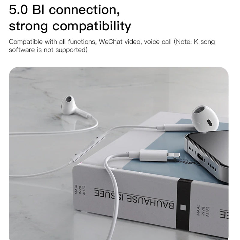 YESIDO YH37 for iPhone Wired Earphone Lightning Port Bluetooth Connection