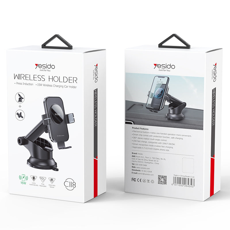 Yesido C118 15W Wireless Charger Holder