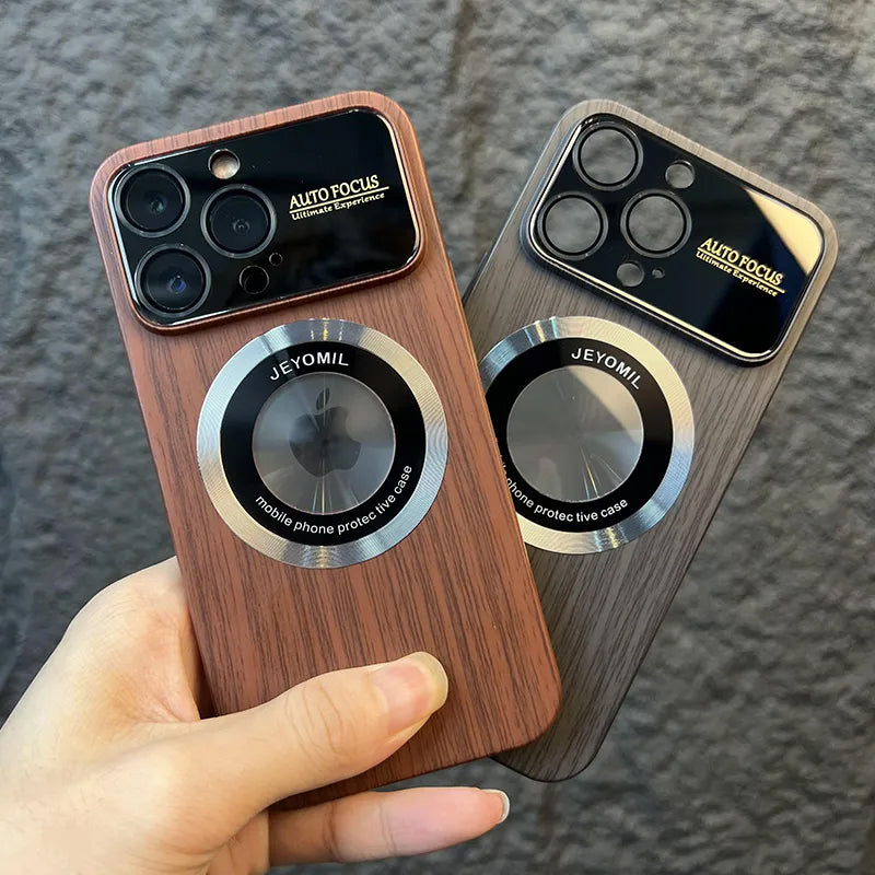 Auto Focus Wood MagSafe Lens Case