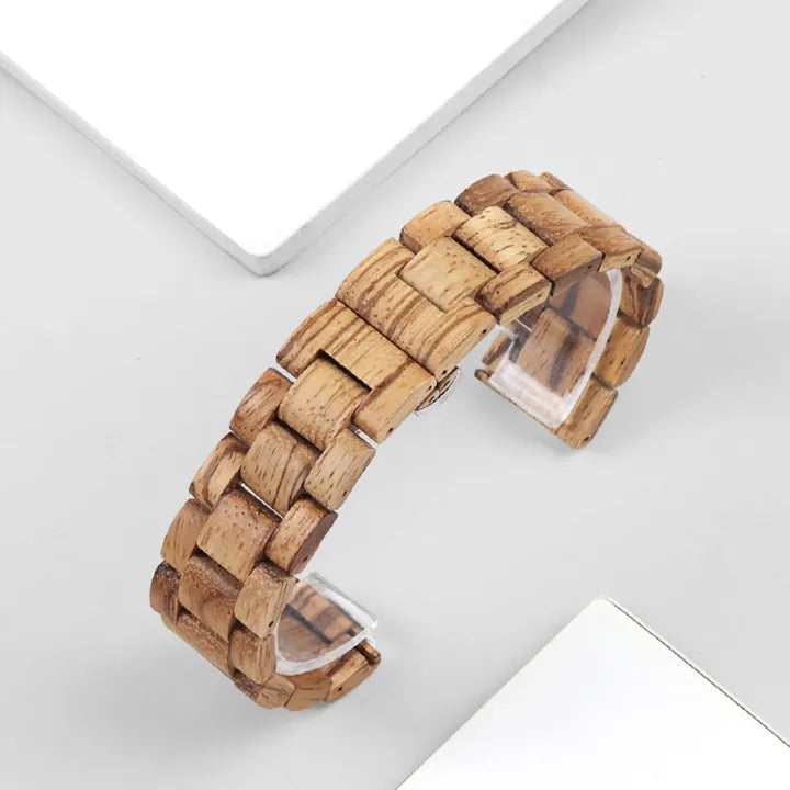 Wood Watch Band with Butterfly Buckle