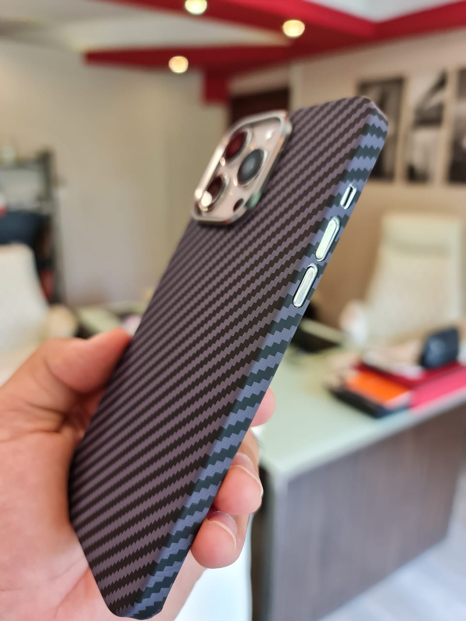 Deep Carbon Fiber Military Armor Case For iPhone