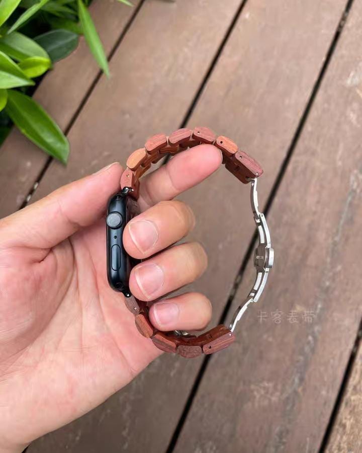 Wood Watch Band with Butterfly Buckle