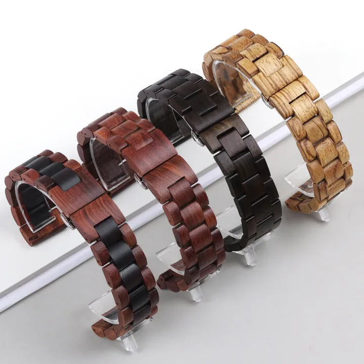 Wood Watch Band with Butterfly Buckle