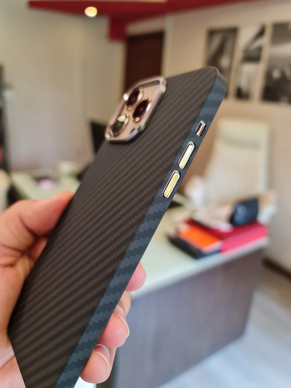 Deep Carbon Fiber Military Armor Case For iPhone