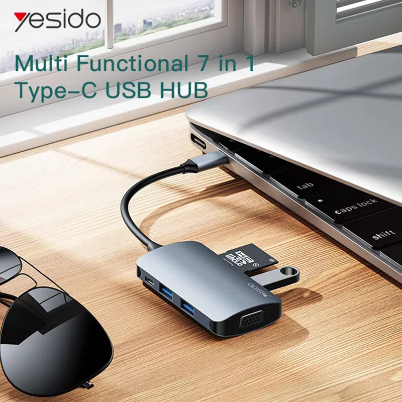 Yesido HB16 7-In-1 Multifunction Type-C Docking Station