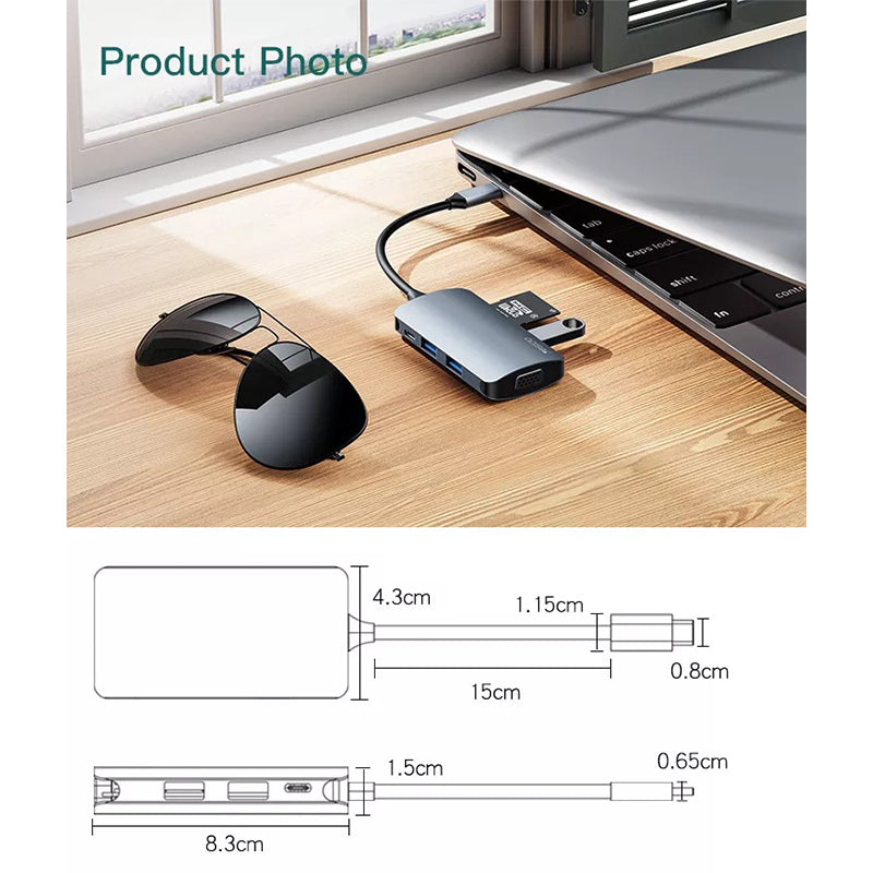 Yesido HB16 7-In-1 Multifunction Type-C Docking Station