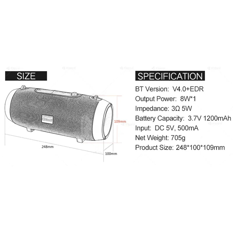 Kisonli speaker powered KS-1983 scooters speaker sound core speaker